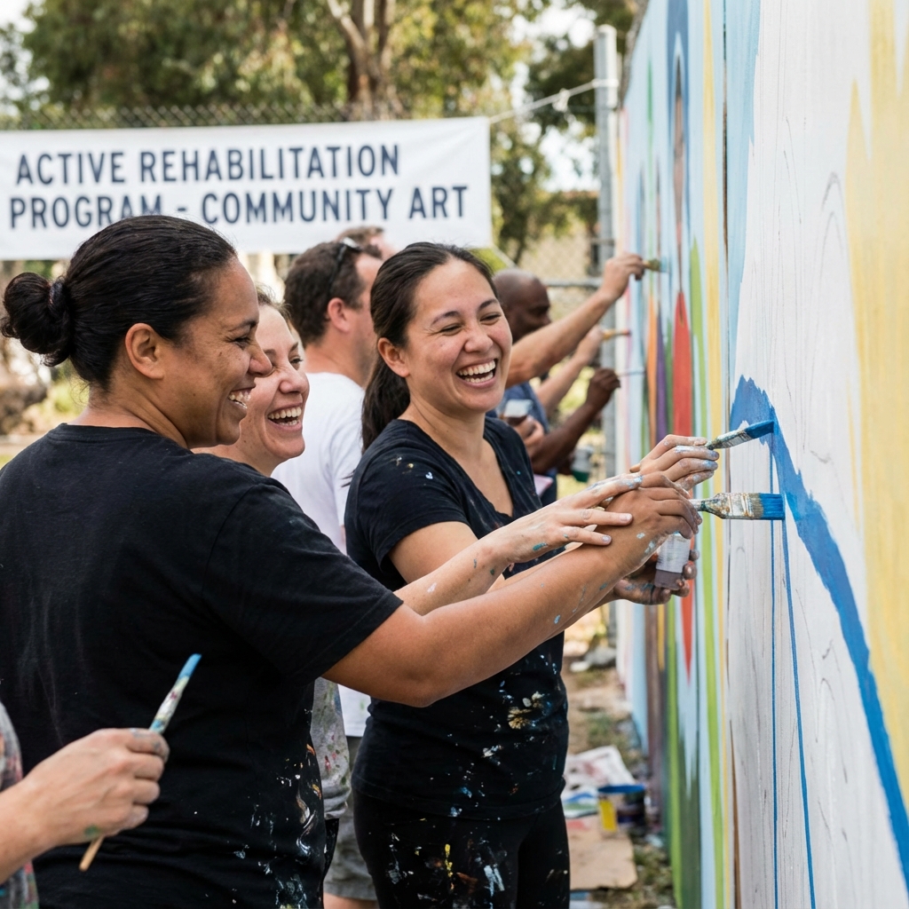 Actividad comunitaria de pintura y arte